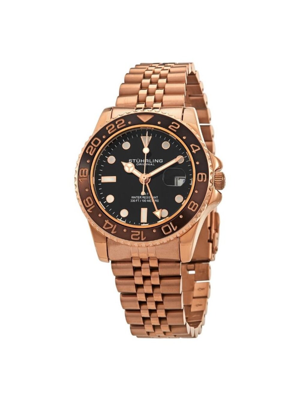 NWT Stuhrling Original Aquadiver Black Dial Men's Watch